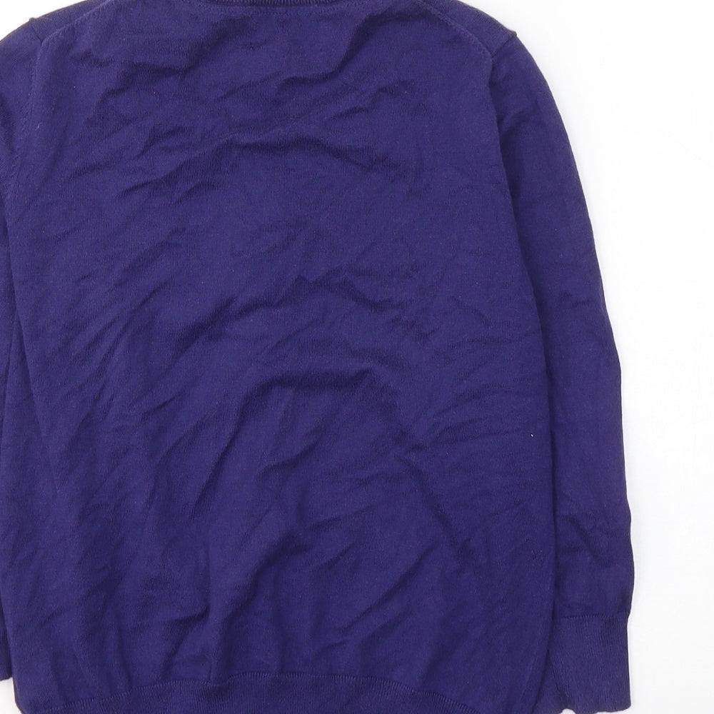 Jules Womens Purple Round Neck  Cotton Cardigan Jumper Size 10