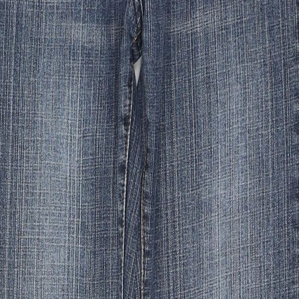 NEXT Womens Blue  Cotton Flared Jeans Size 10 L33 in Regular Button