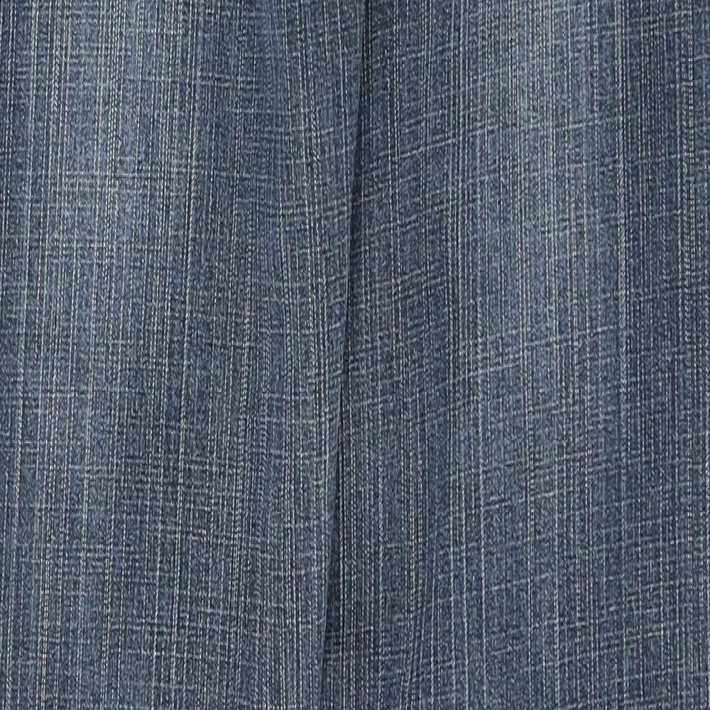 NEXT Womens Blue  Cotton Flared Jeans Size 10 L33 in Regular Button