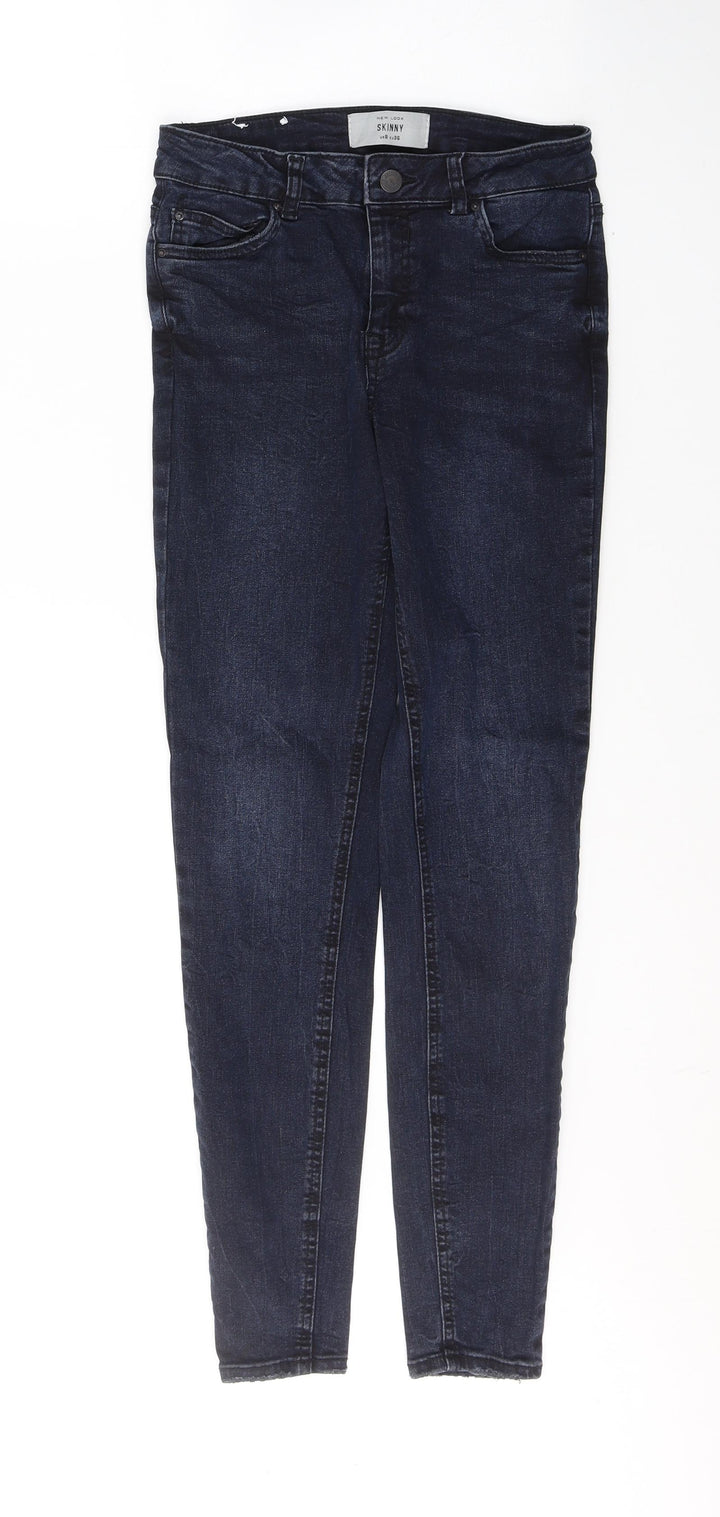 New Look Womens Black Cotton Skinny Jeans Size 8 L29 in Slim Button