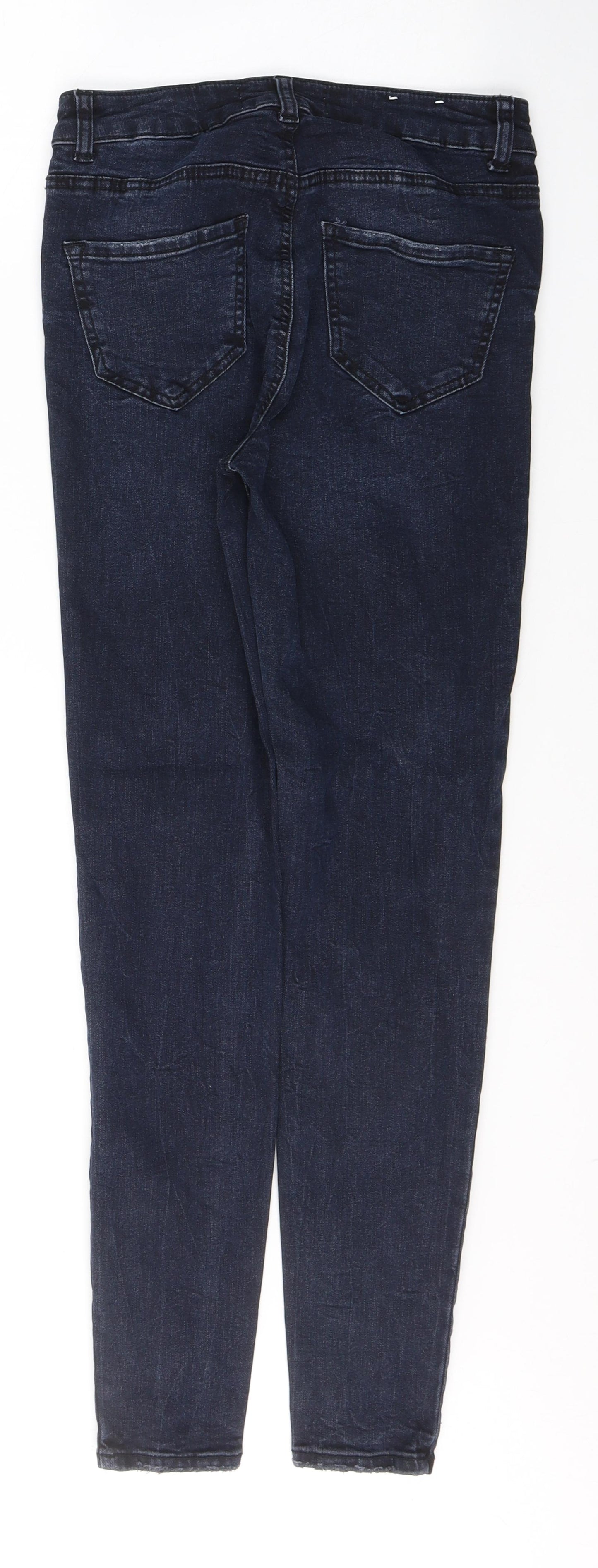 New Look Womens Black  Cotton Skinny Jeans Size 8 L29 in Slim Button