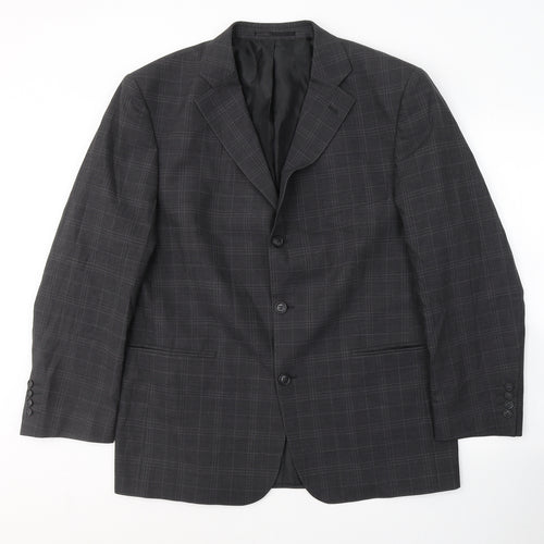 Taylor and Wright Mens Grey Striped Wool Jacket Suit Jacket Size L
