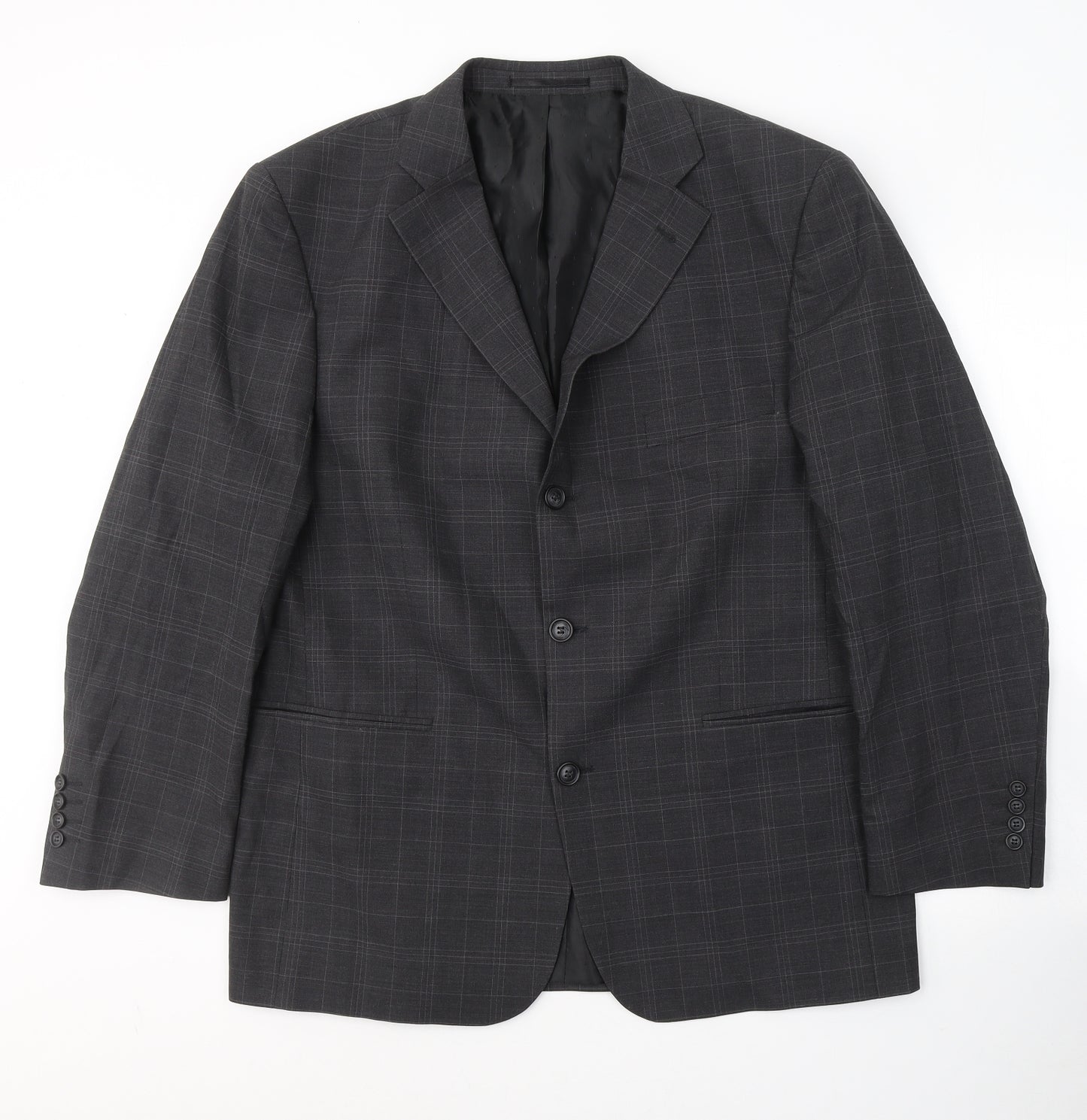 Taylor and Wright Mens Grey Striped Wool Jacket Suit Jacket Size L