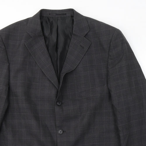 Taylor and Wright Mens Grey Striped Wool Jacket Suit Jacket Size L