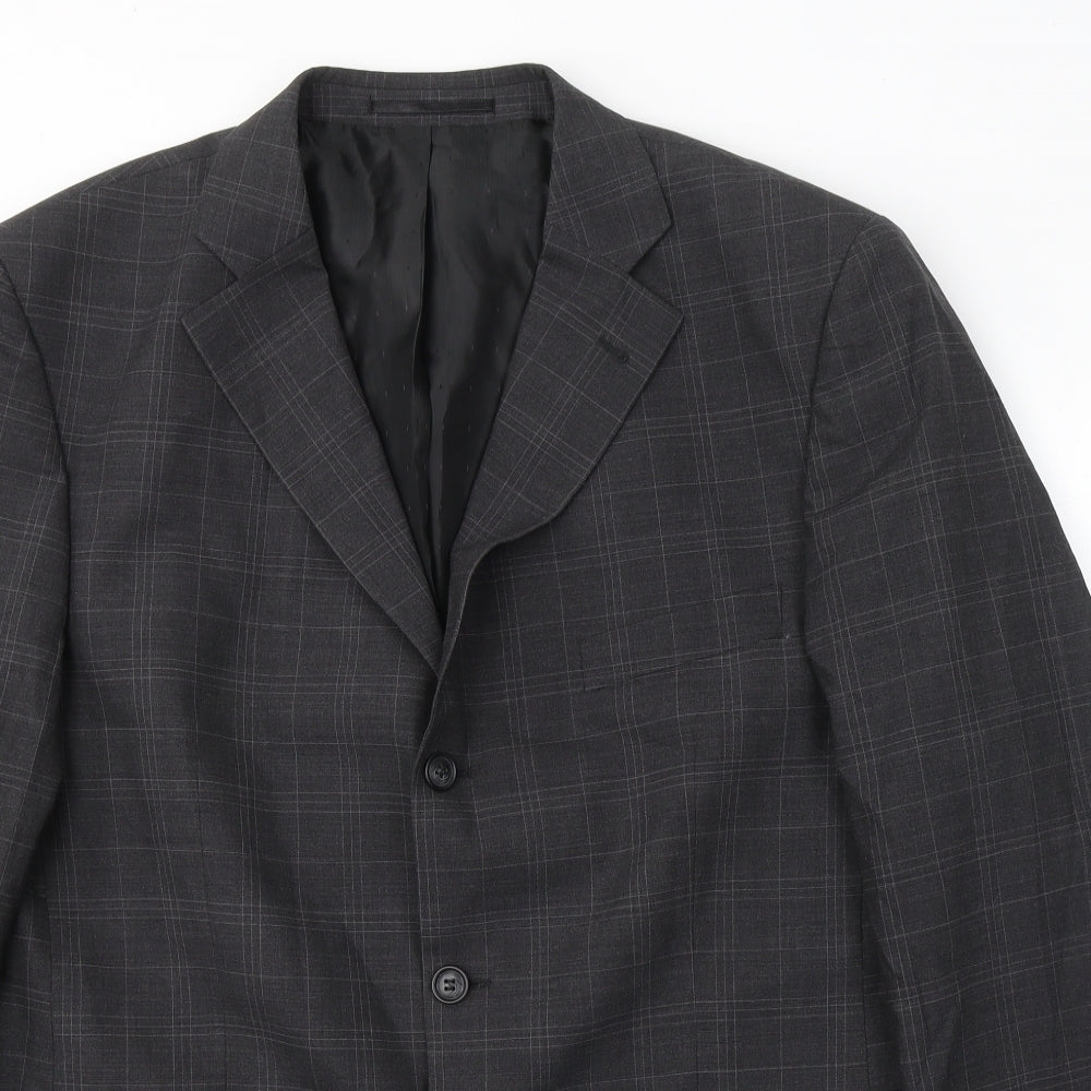 Taylor and Wright Mens Grey Striped Wool Jacket Suit Jacket Size L