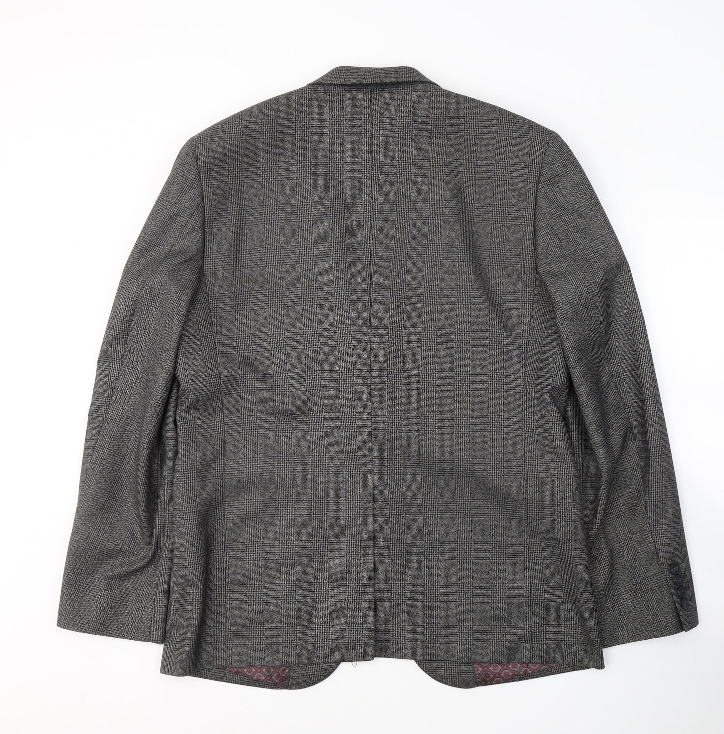 Cedar Wood State Mens Grey Plaid Polyester Jacket Suit Jacket Size L