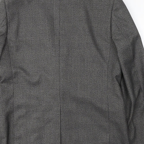 Cedar Wood State Mens Grey Plaid Polyester Jacket Suit Jacket Size L