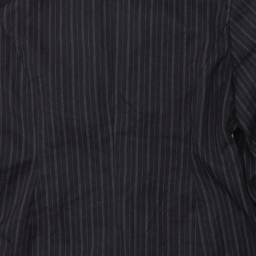 essence Womens Black Striped Polyester Jacket Suit Jacket Size 18