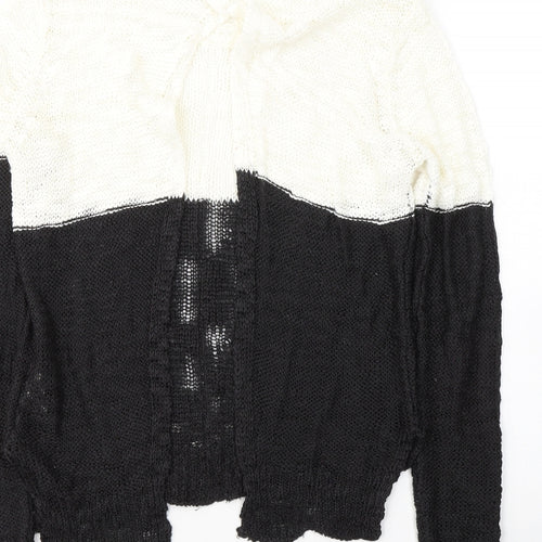 Jacky Mills Womens Black Round Neck  Acrylic Pullover Jumper Size M   - open back