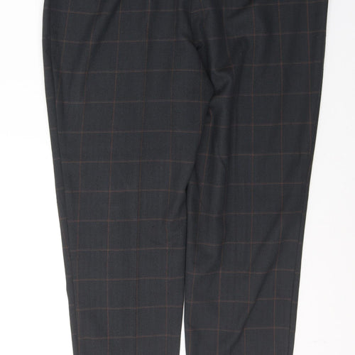 George Womens Black Plaid Polyester Trousers  Size 14 L28 in Regular Button