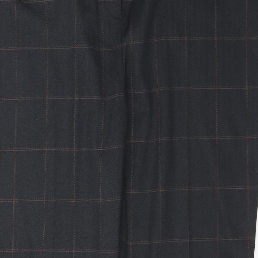 George Womens Black Plaid Polyester Trousers  Size 14 L28 in Regular Button