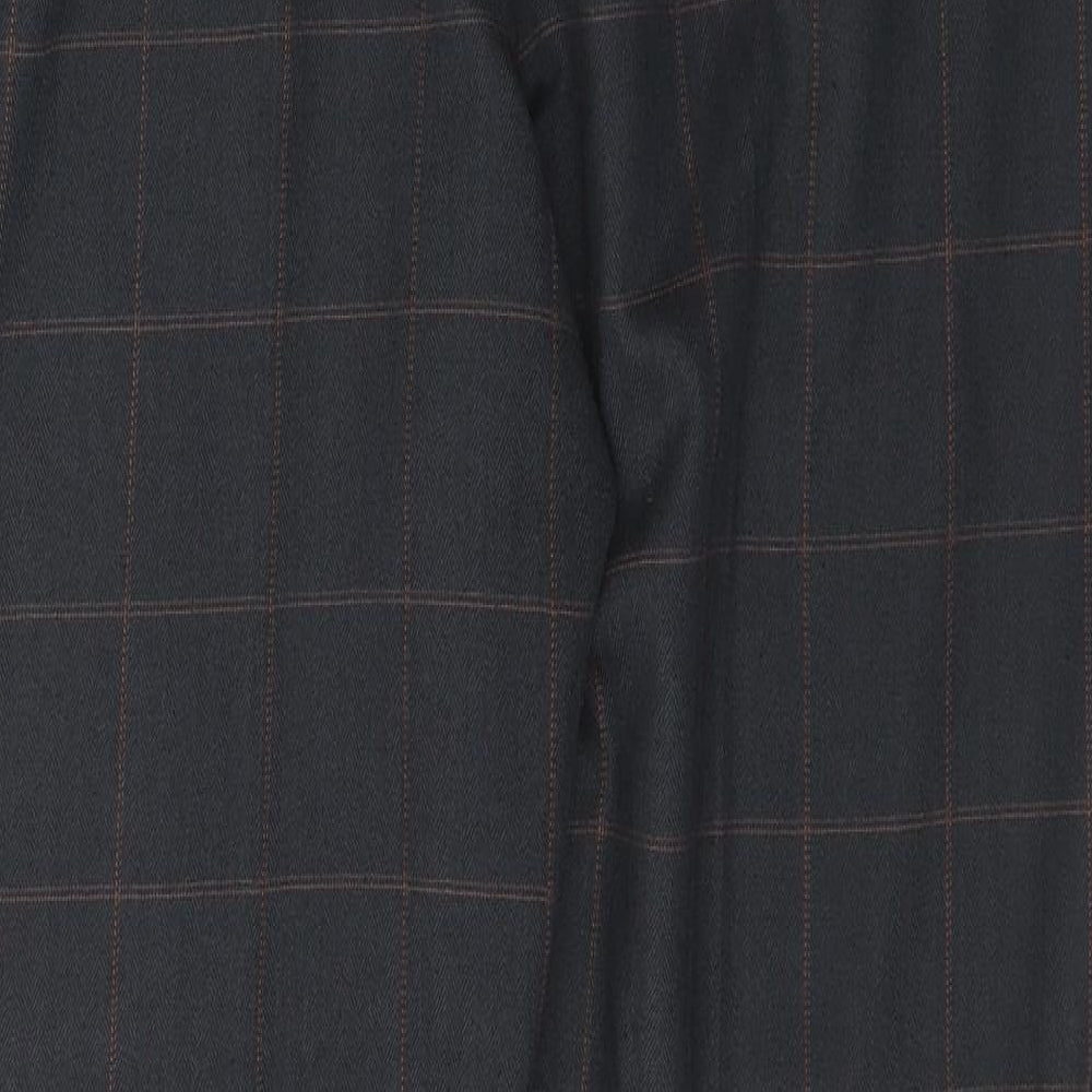 George Womens Black Plaid Polyester Trousers  Size 14 L28 in Regular Button