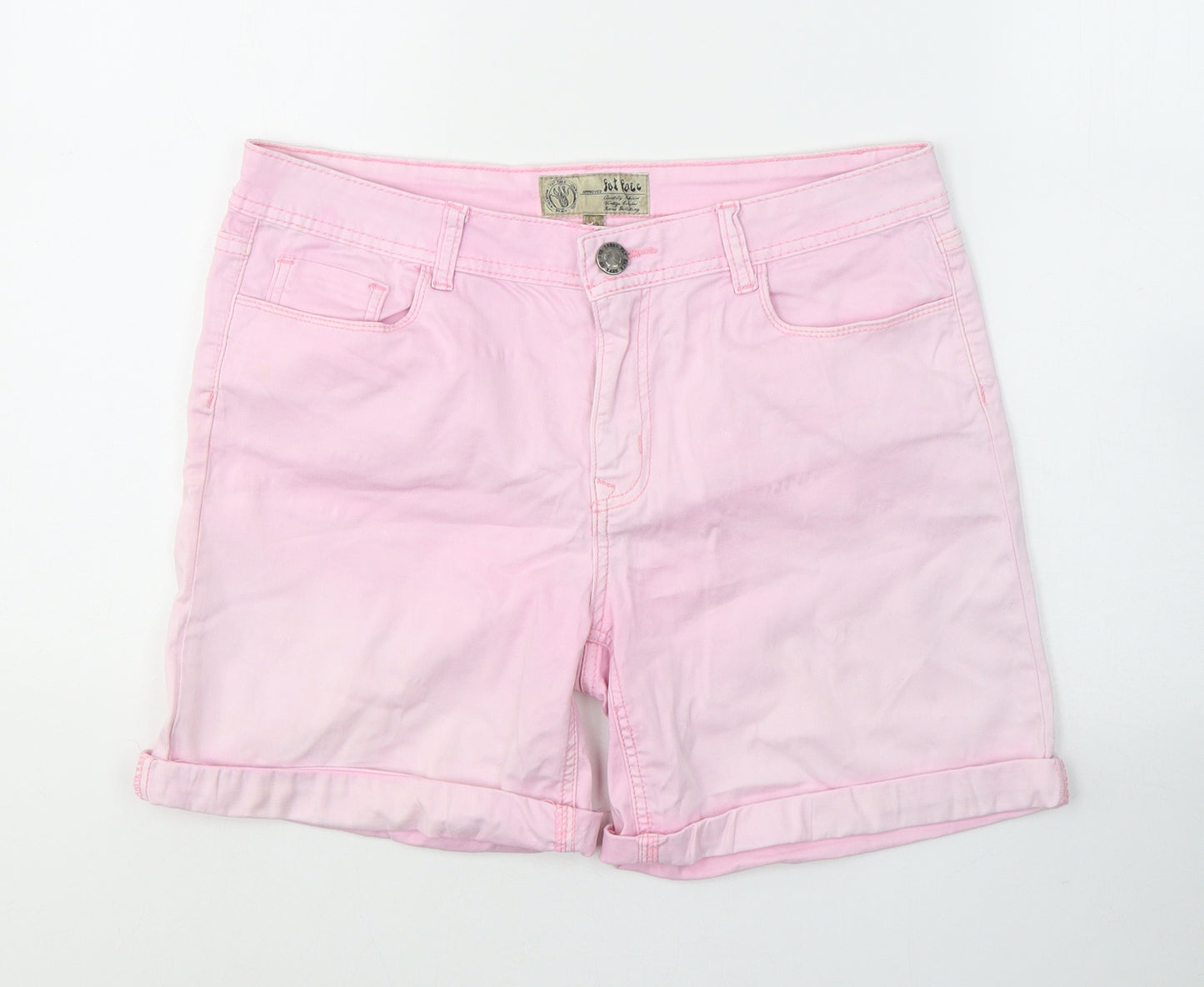 Fat Face Womens Pink  Cotton Bermuda Shorts Size 12 L6 in Regular Button