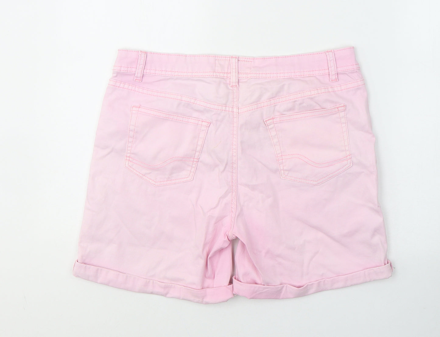 Fat Face Womens Pink  Cotton Bermuda Shorts Size 12 L6 in Regular Button