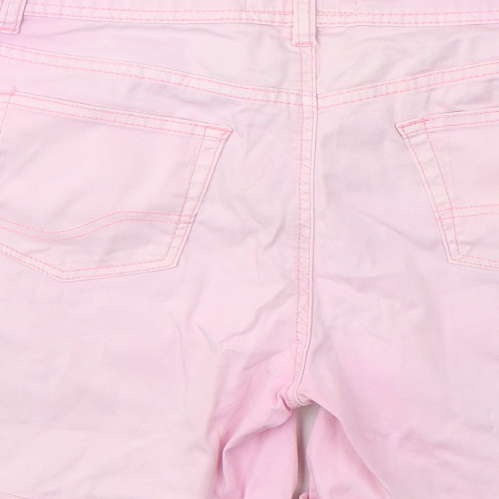 Fat Face Womens Pink  Cotton Bermuda Shorts Size 12 L6 in Regular Button