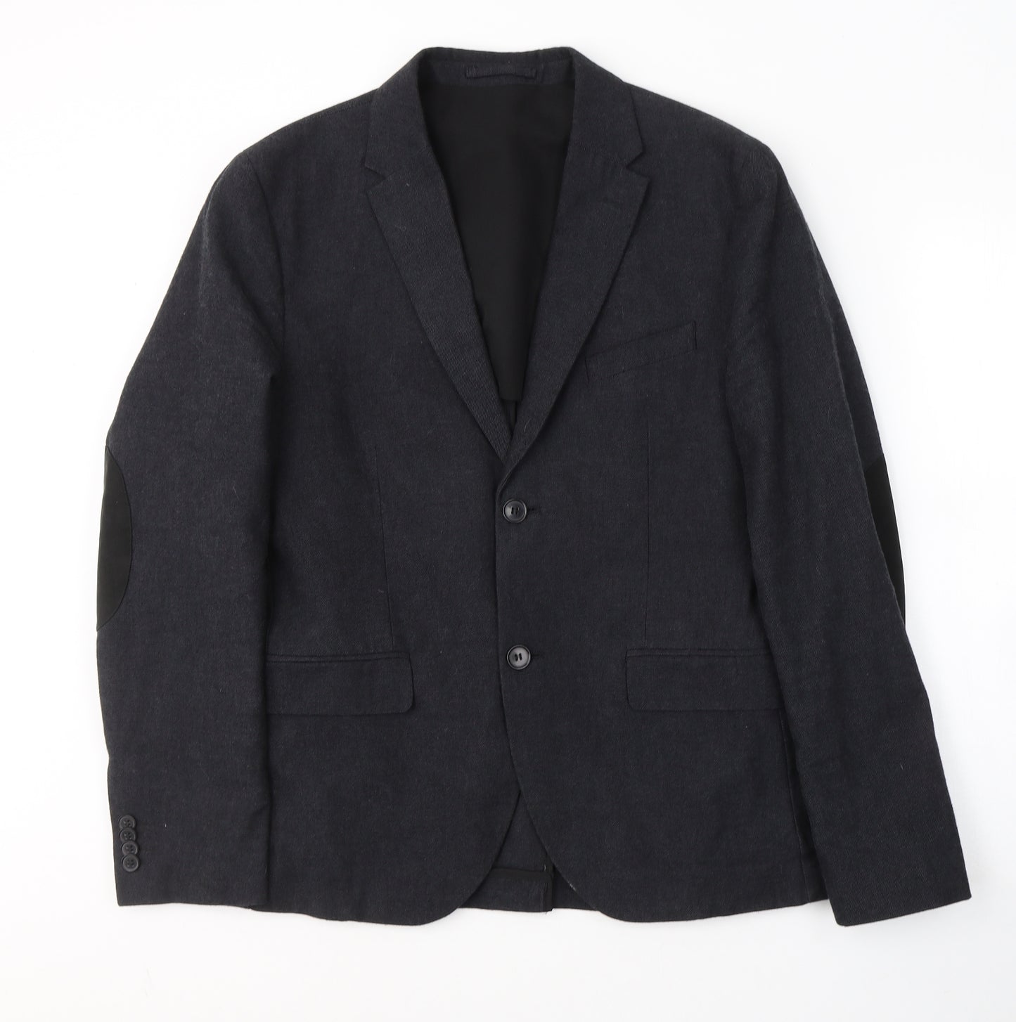 H&M Mens Black  Cotton Jacket Suit Jacket Size L
