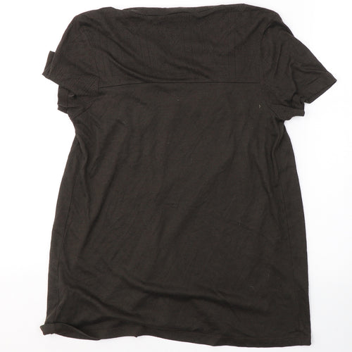 H&M Womens Brown  Viscose Jersey T-Shirt Size M Roll Neck