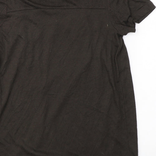 H&M Womens Brown  Viscose Jersey T-Shirt Size M Roll Neck