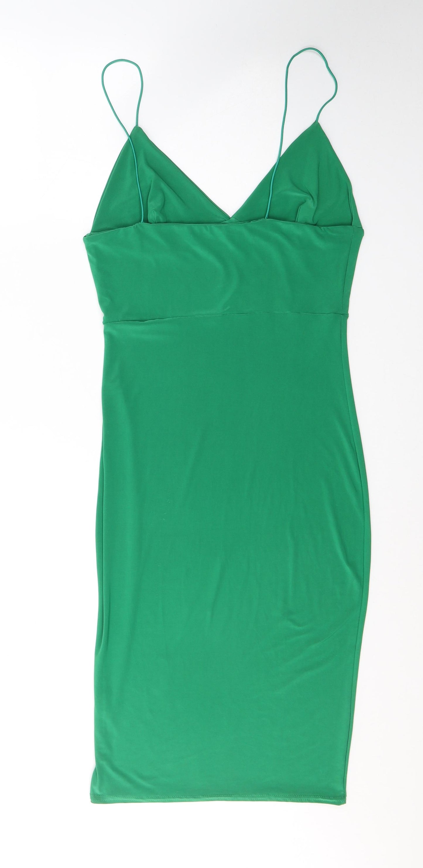 Club L Womens Green  Polyester Bodycon  Size 10  V-Neck Pullover