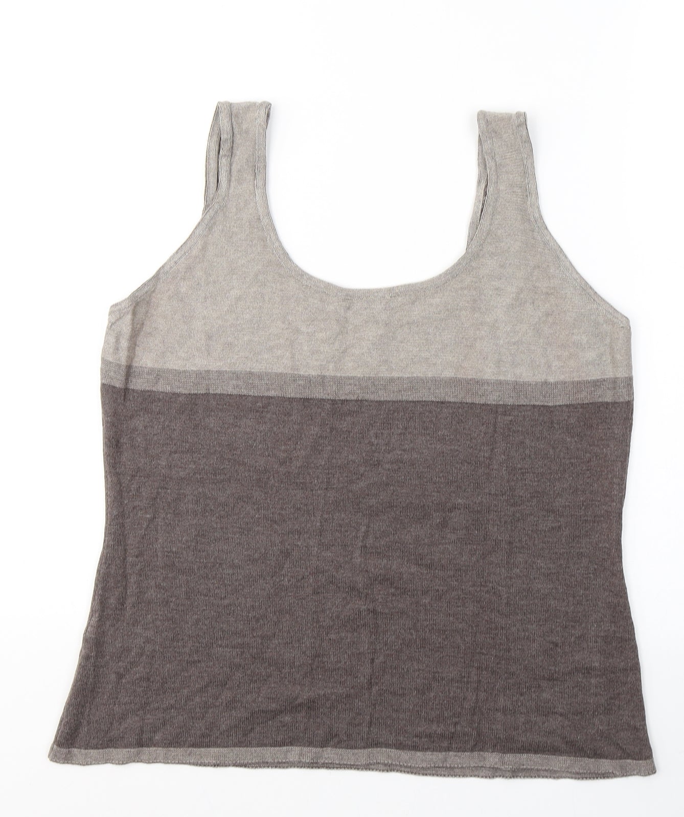 Per Una Womens Brown Round Neck Geometric Acrylic Vest Jumper Size 16