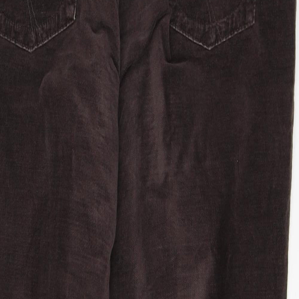 Per Una Womens Brown  Cotton Straight Jeans Size 12 L32 in Regular Button