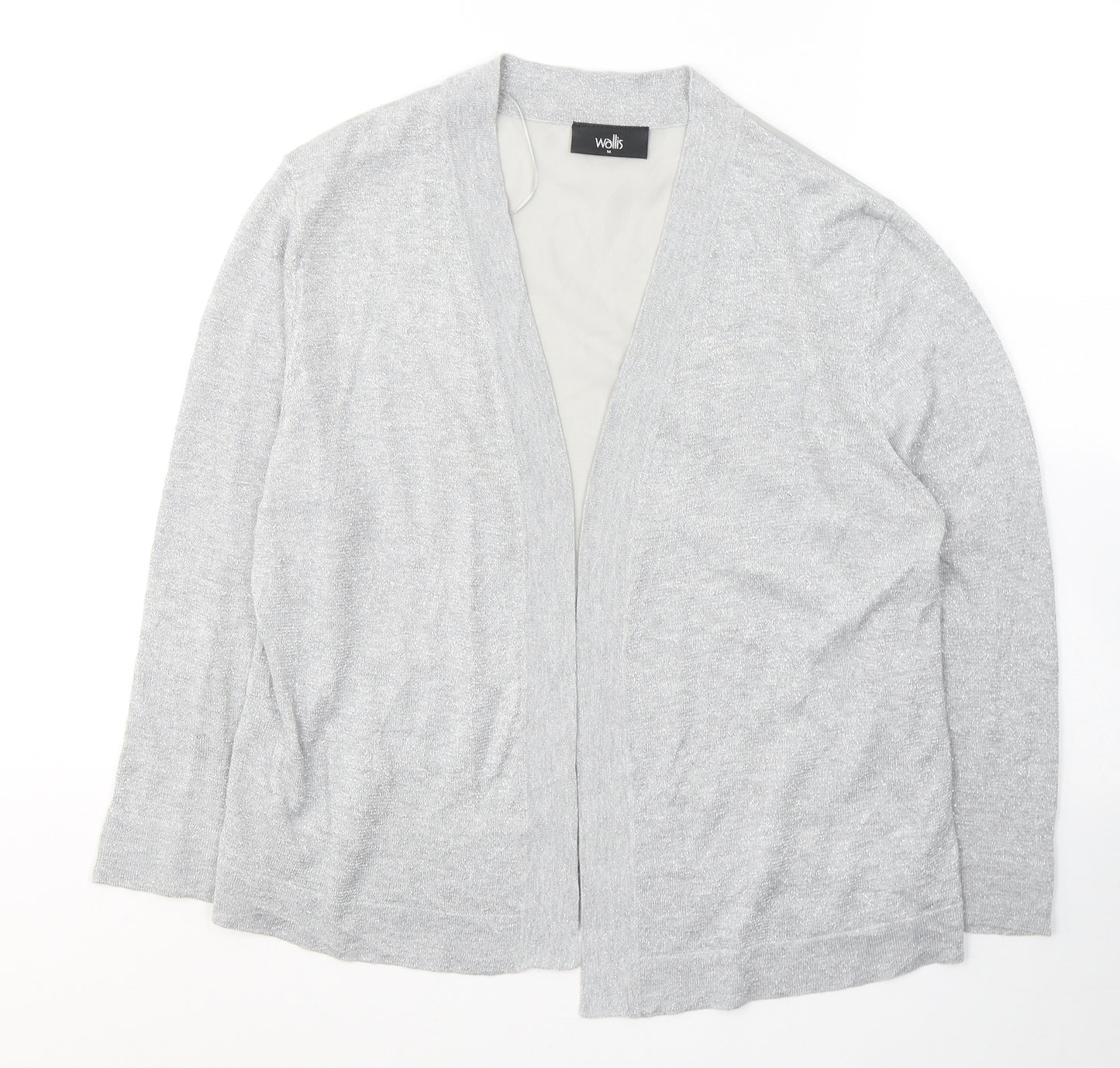 Wallis Womens Grey V-Neck  Polyester Cardigan Jumper Size M