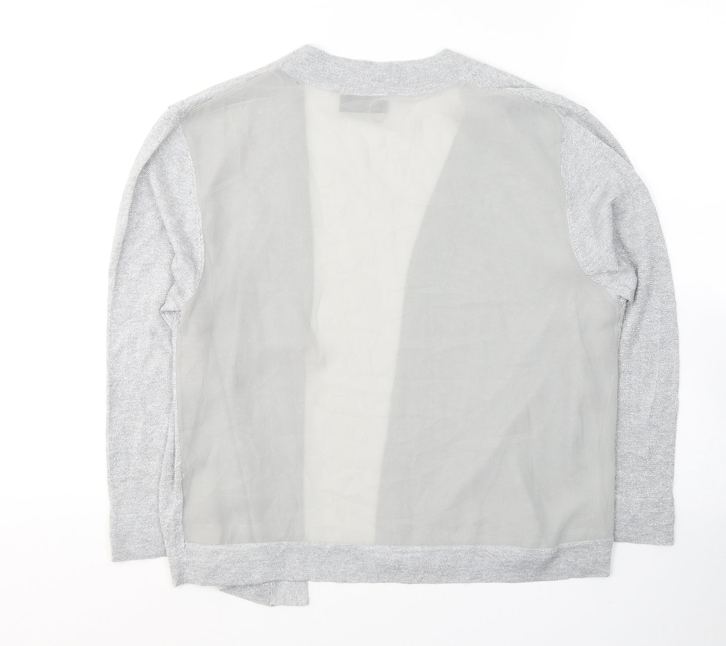 Wallis Womens Grey V-Neck  Polyester Cardigan Jumper Size M