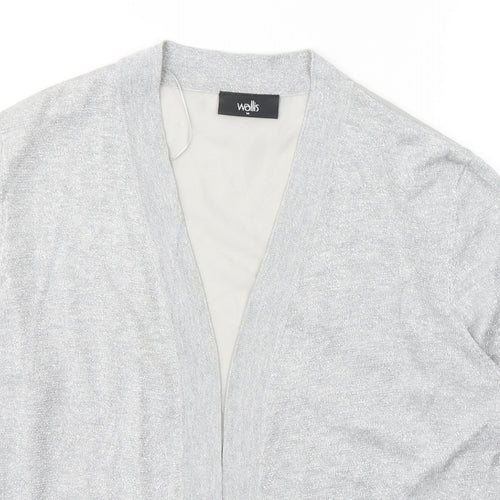 Wallis Womens Grey V-Neck  Polyester Cardigan Jumper Size M