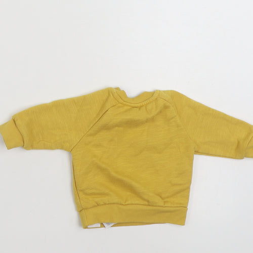 Primark Boys Yellow  Cotton Pullover Jumper Size 0-3 Months  Pullover - Believe in Adventure