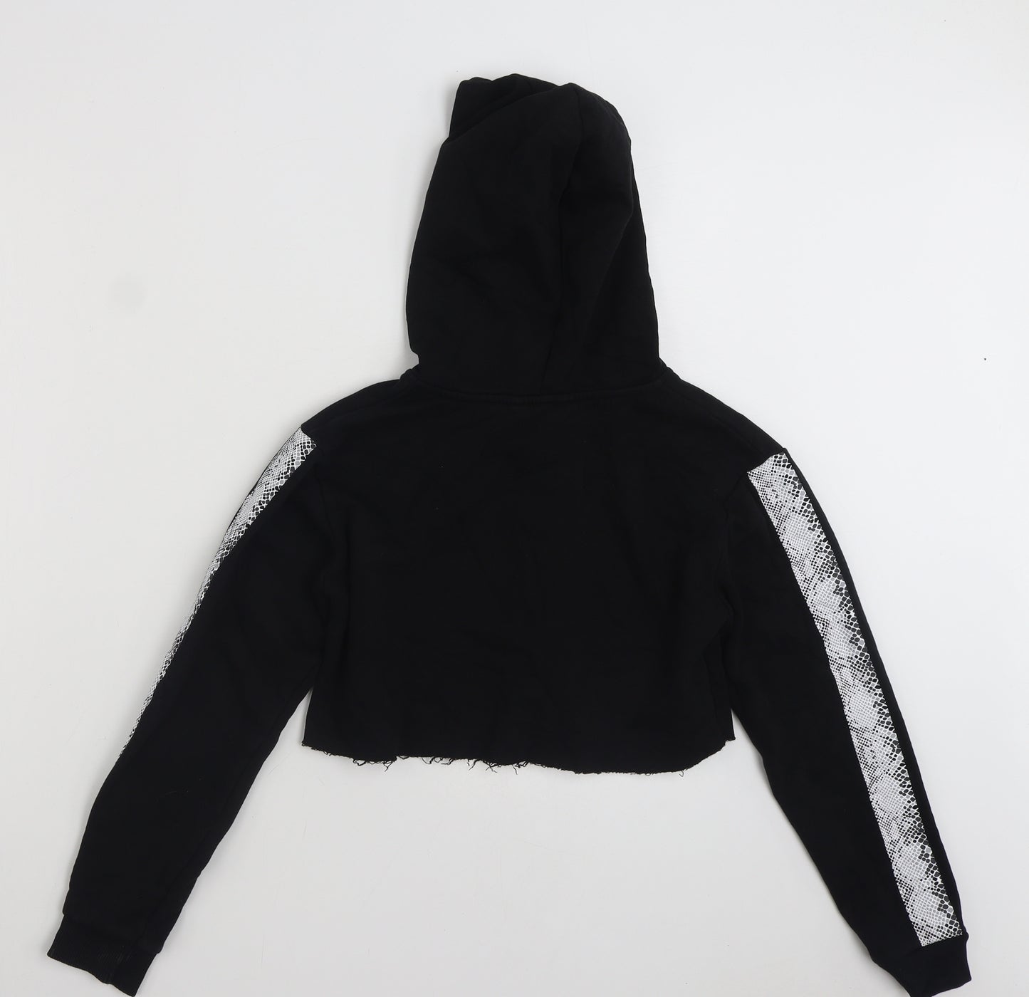 Matalan Girls Black Animal Print Cotton Full Zip Hoodie Size 12 Years  Zip - Forever