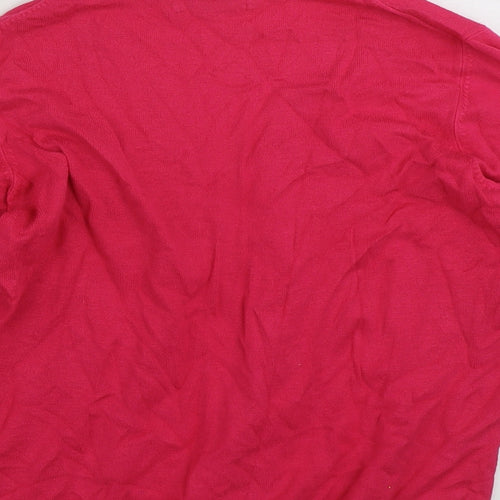 Marks and Spencer Womens Pink V-Neck  Viscose Pullover Jumper Size 12
