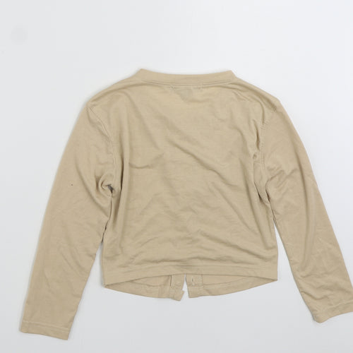 Missguided Womens Beige  Polyester Cardigan Sweatshirt Size 10  Button
