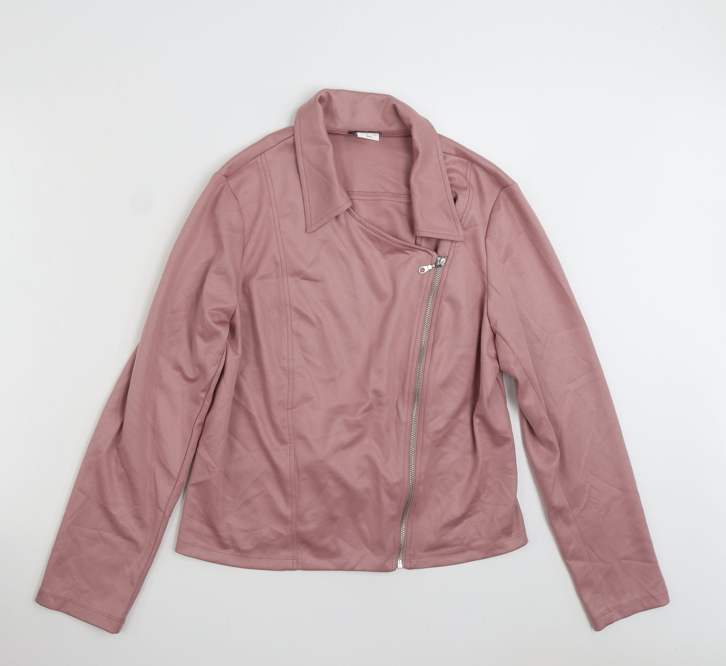 KIm & Co  Womens Pink   Biker Jacket Size L  Zip