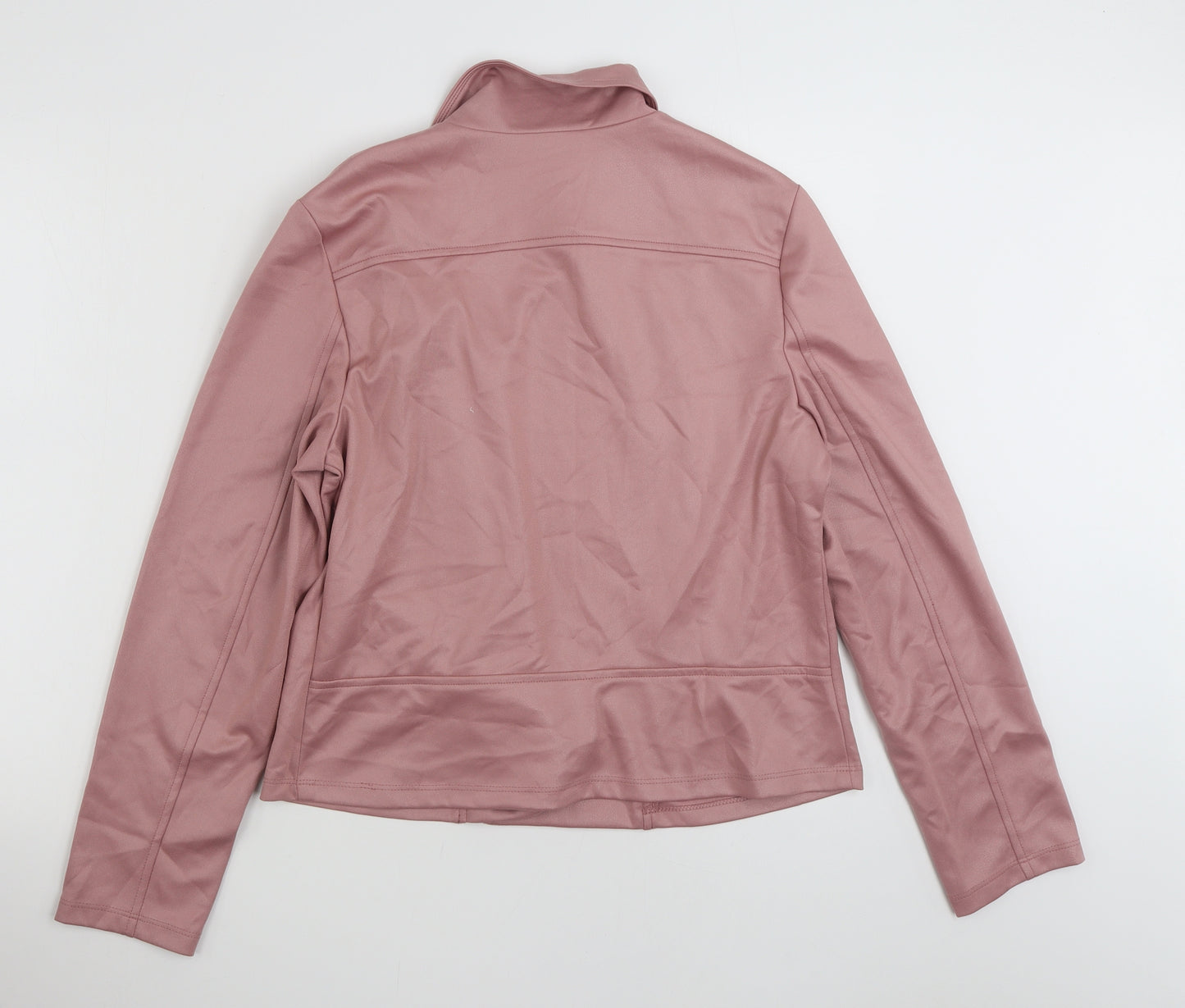 KIm & Co  Womens Pink   Biker Jacket Size L  Zip