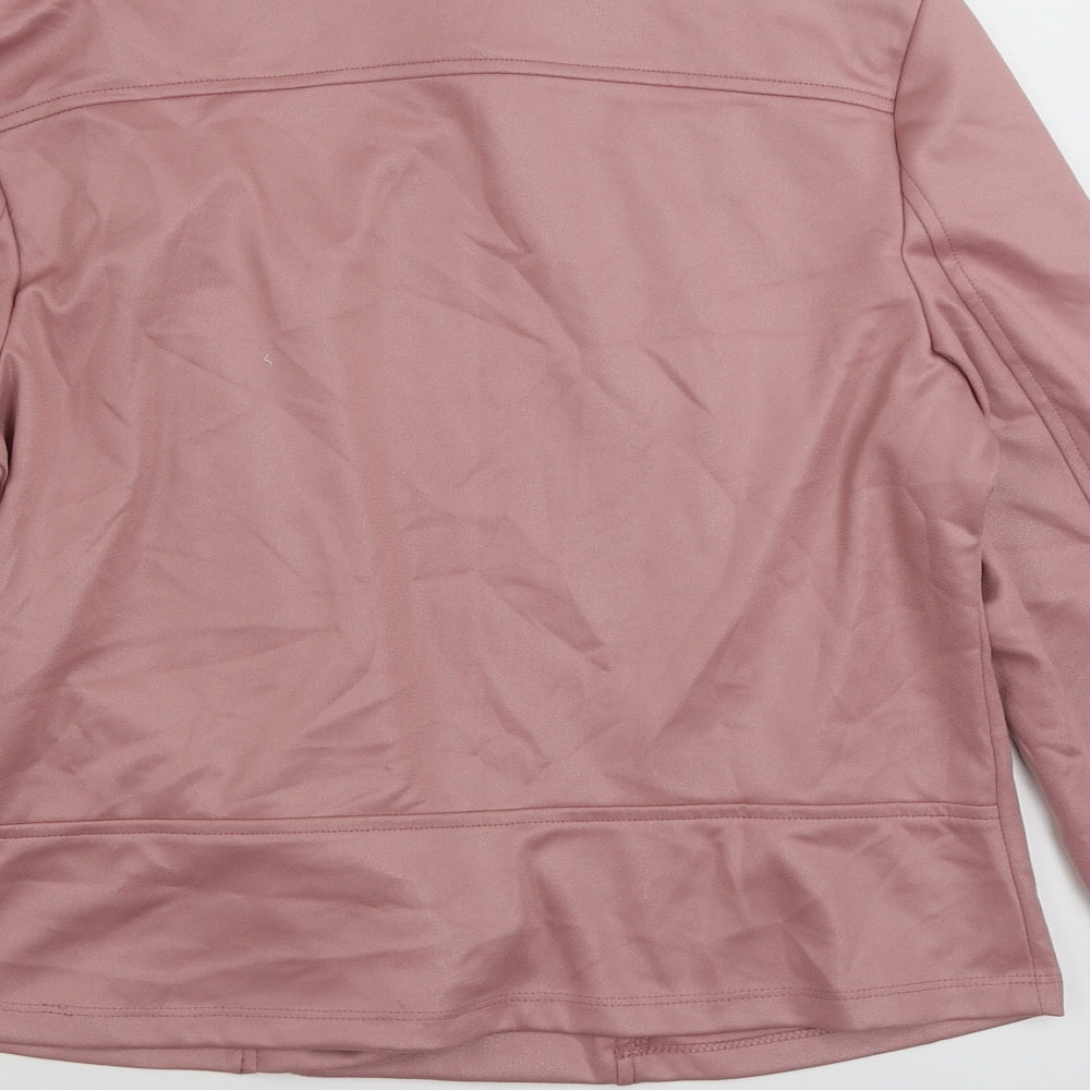 KIm & Co  Womens Pink   Biker Jacket Size L  Zip