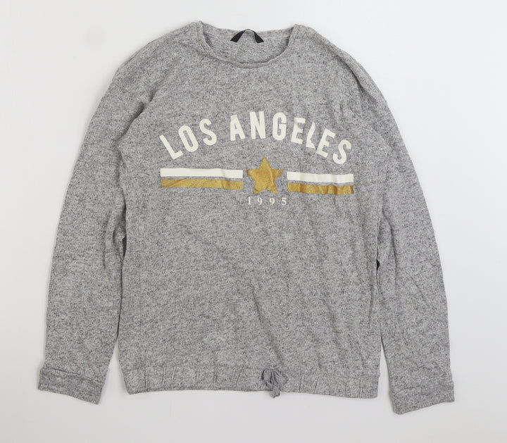 George Girls Grey  Viscose Pullover Sweatshirt Size 12-13 Years  Pullover - Los Angeles