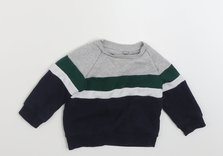Primark Boys Multicoloured Colourblock Cotton Pullover Sweatshirt Size 2-3 Years  Pullover
