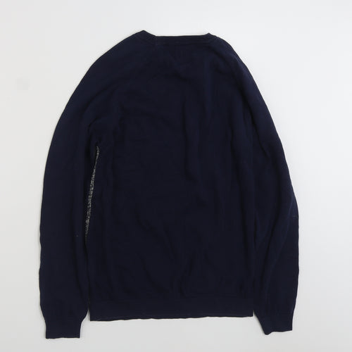 Matalan Mens Blue Crew Neck  Cotton Pullover Jumper Size M