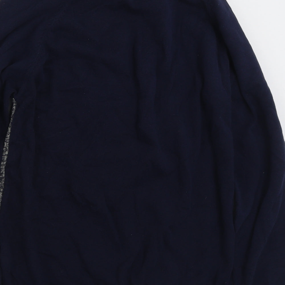 Matalan Mens Blue Crew Neck  Cotton Pullover Jumper Size M