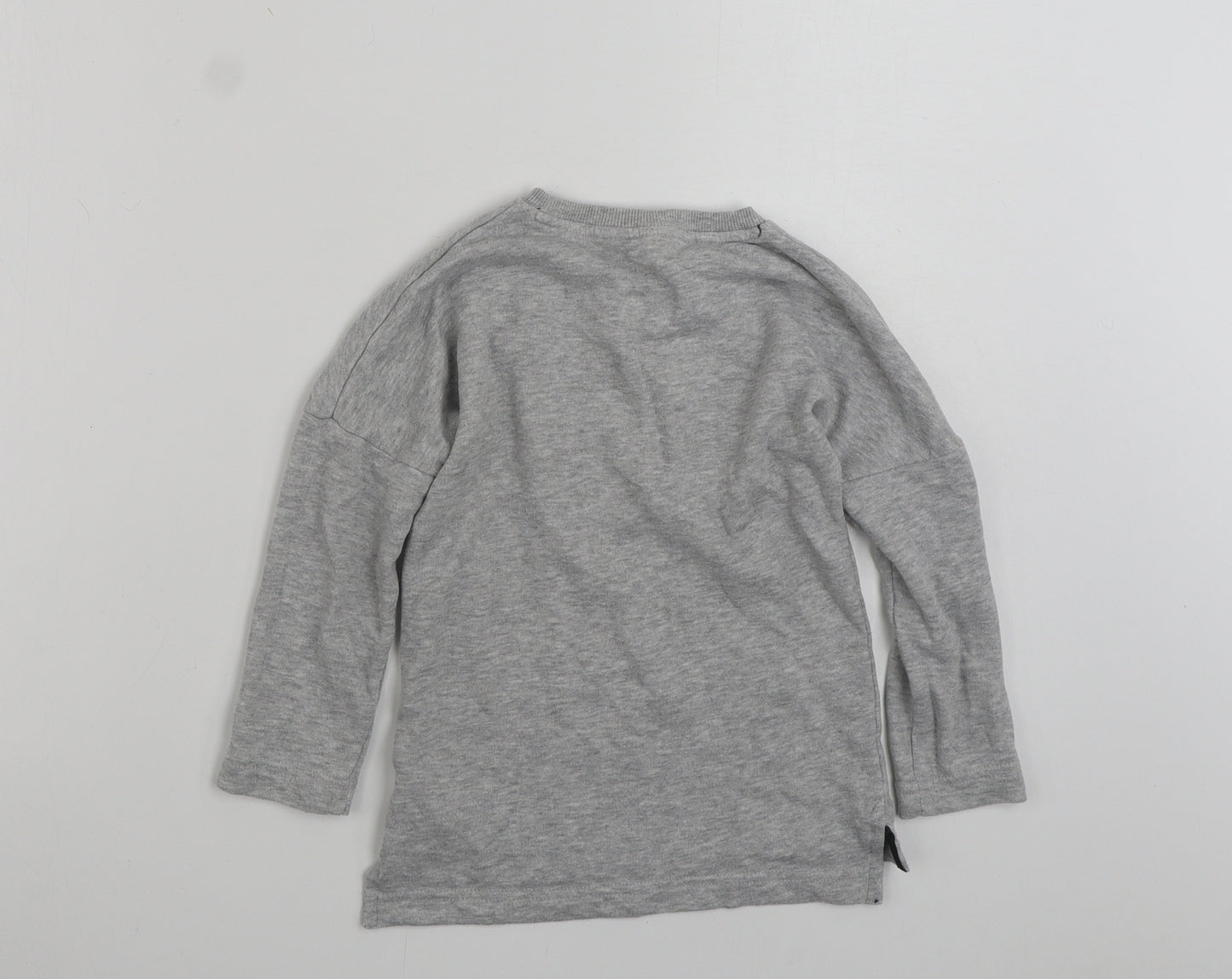 F&F Girls Grey  Cotton Pullover Sweatshirt Size 6-7 Years  Pullover - Hey