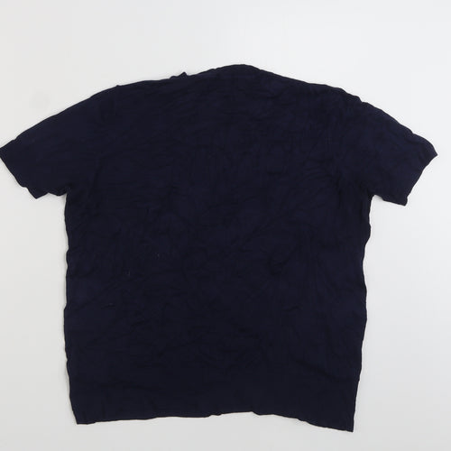 Marks and Spencer Womens Blue Crew Neck  Viscose Pullover Jumper Size 12