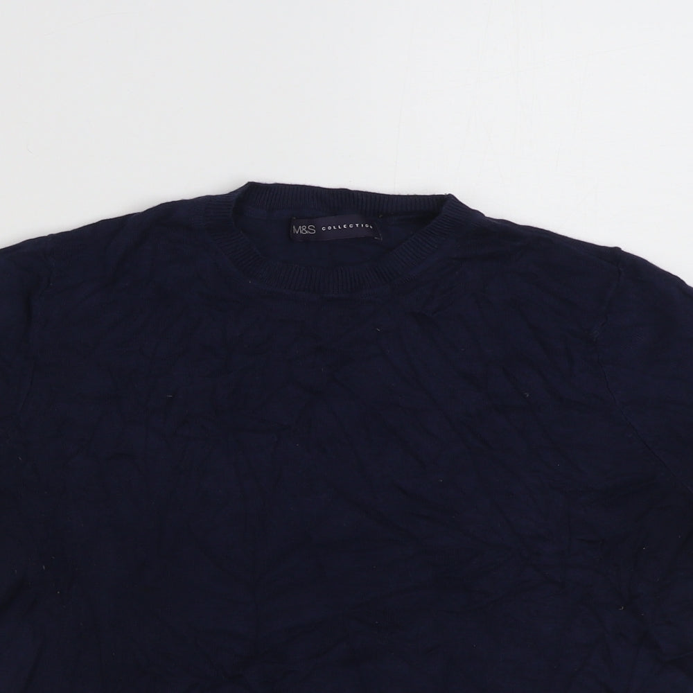 Marks and Spencer Womens Blue Crew Neck  Viscose Pullover Jumper Size 12