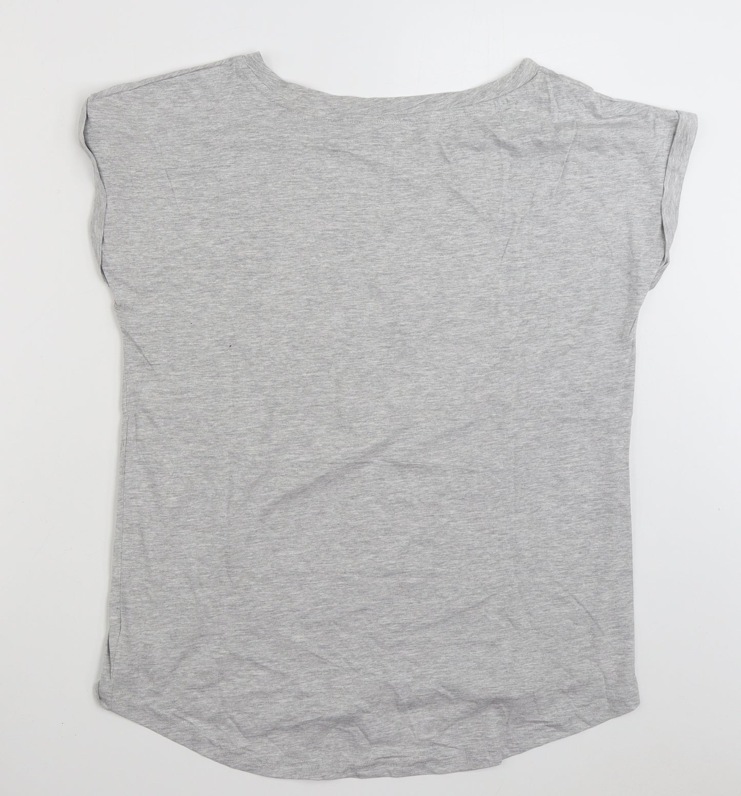 F&F Womens Grey  Cotton Basic T-Shirt Size 12 Crew Neck - Self Love