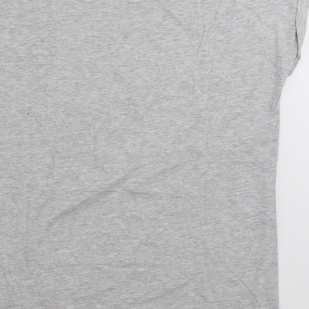 F&F Womens Grey  Cotton Basic T-Shirt Size 12 Crew Neck - Self Love