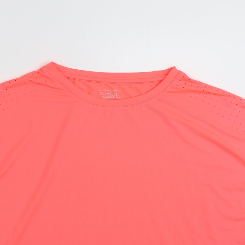 Dunnes Stores Womens Pink  Polyester Basic T-Shirt Size S Crew Neck Pullover