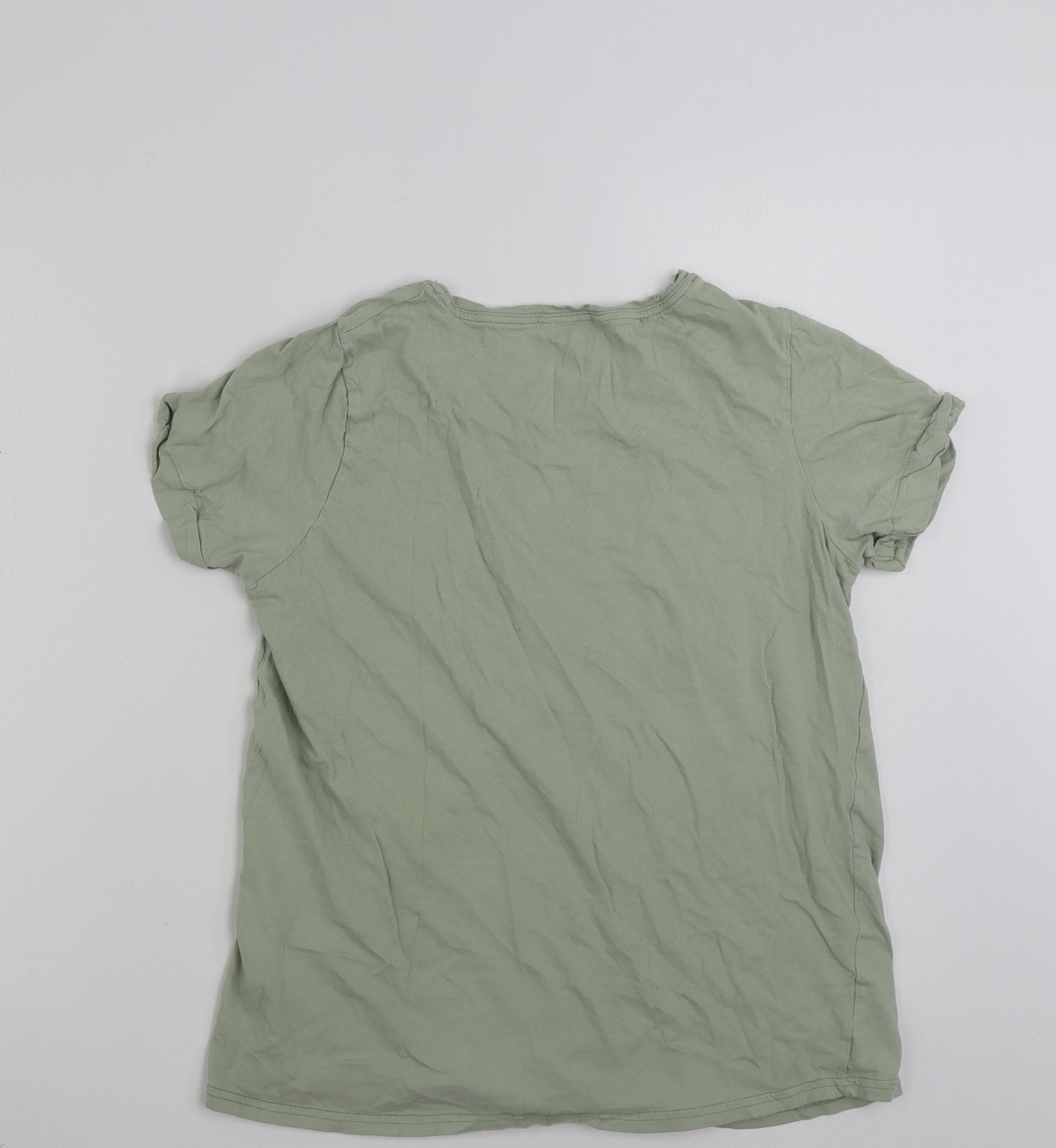 Pep&Co    Womens Green  100% Cotton Basic T-Shirt Size 14 Crew Neck - One of a kind