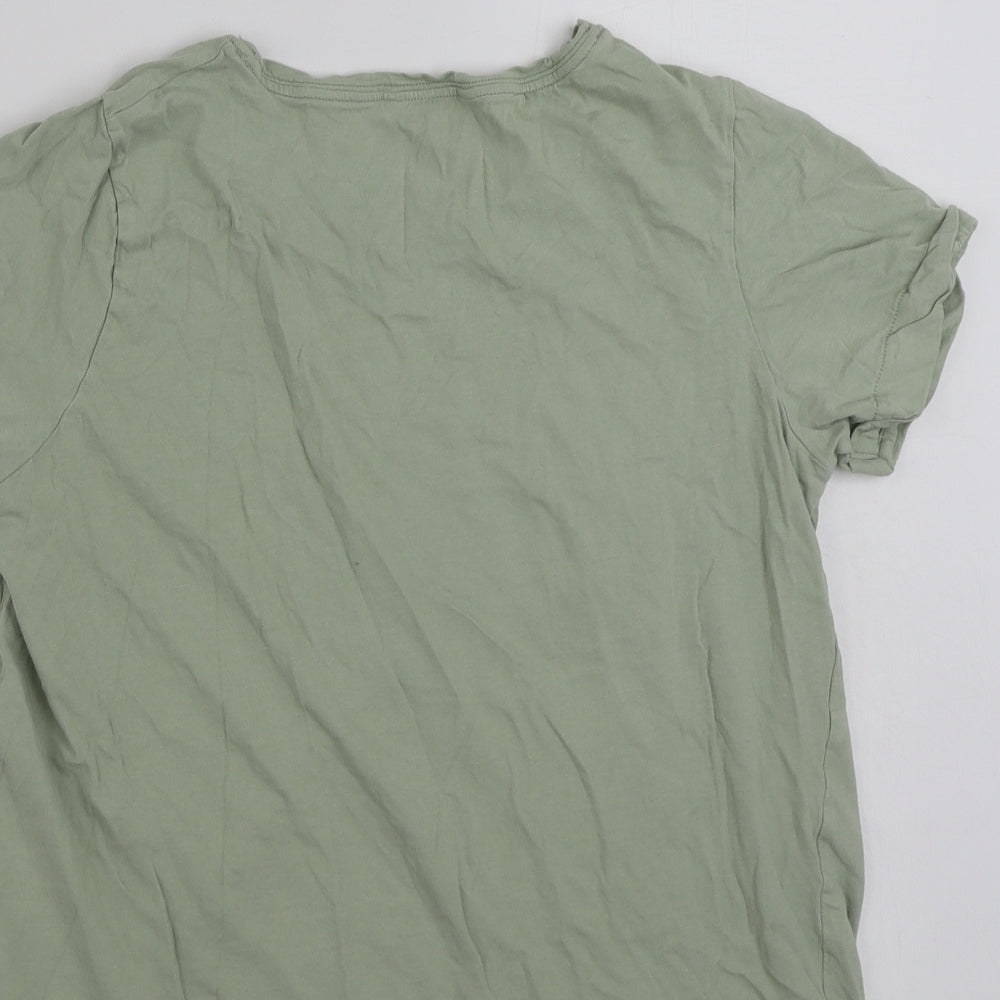 Pep&Co    Womens Green  100% Cotton Basic T-Shirt Size 14 Crew Neck - One of a kind
