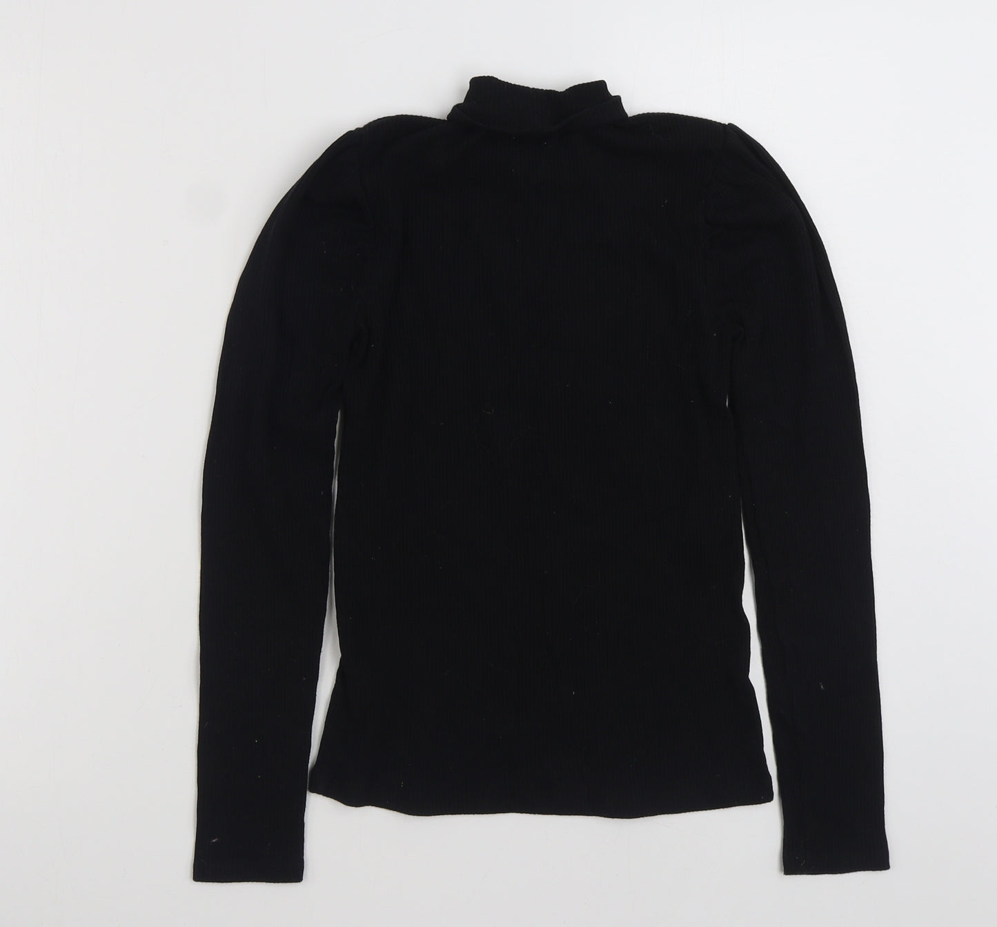 F&F Girls Black High Neck  Cotton Pullover Jumper Size 13-14 Years  Pullover