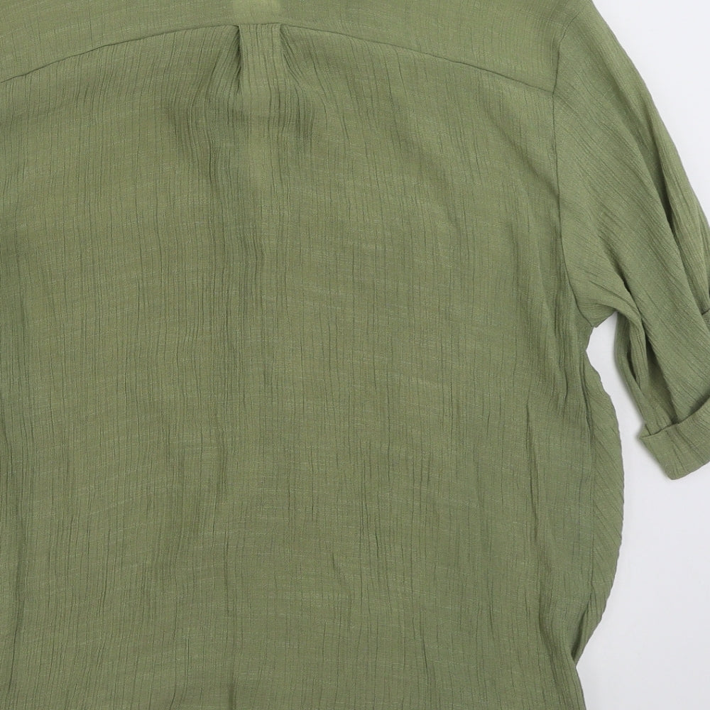 River Island Womens Green  Viscose Basic Blouse Size 16 V-Neck