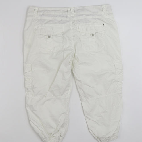 Mexx Womens White  100% Cotton Sweat Shorts Size 14 L18 in Regular Zip